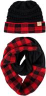 🧢 boys' hats & caps: kids pom beanie scarf bundle, perfect accessories for cold weather logo