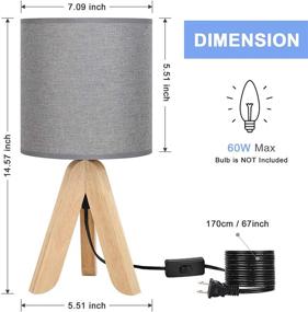 img 3 attached to 🔘 Modern Gray Kids Table Lamp for Bedroom, Living Room, Office & Study Room