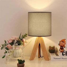 img 4 attached to 🔘 Modern Gray Kids Table Lamp for Bedroom, Living Room, Office & Study Room