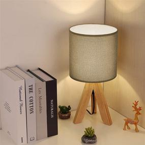 img 1 attached to 🔘 Modern Gray Kids Table Lamp for Bedroom, Living Room, Office & Study Room