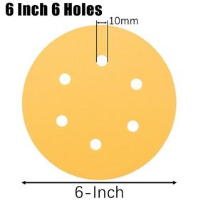 img 3 attached to 🔸 Premium 6 Inch 6 Hole Gold Sanding Discs - 100 Pack, 320 Grit, VFINE Hook and Loop Sandpaper Pads for Random Orbital Sanders