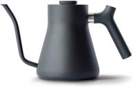 🔥 fellow stagg pour-over kettle - gooseneck teapot with precision pour spout, built-in thermometer, matte black, 1 liter logo