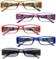 stylish pattern reading eyeglasses women£¨5pcs vision care logo