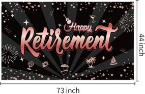 img 3 attached to Luxiocio Retirement Party Banner: Extra Large Rose Gold Decorations for Women's Happy Retirement Party, Indoor & Outdoor Backdrop Supply