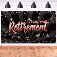 luxiocio retirement party banner: extra large rose gold decorations for women's happy retirement party, indoor & outdoor backdrop supply logo