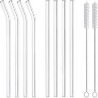 🌍 environmentally friendly glass reusable straws (8 pack) - 10" x 10mm smoothie straws for milkshakes, frozen drinks, smoothies, bubble tea logo