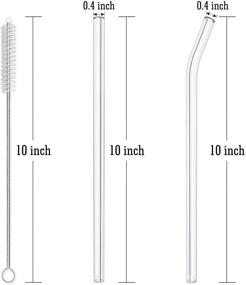 img 3 attached to 🌍 Environmentally Friendly Glass Reusable Straws (8 Pack) - 10" x 10mm Smoothie Straws for Milkshakes, Frozen Drinks, Smoothies, Bubble Tea