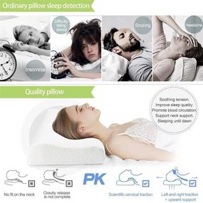 img 2 attached to Orthopedic Memory Foam Contour Pillow - Neck Support Cervical Bed Pillow for Side Sleepers, Relieves Neck Pain - Washable Zippered Soft Cover Included