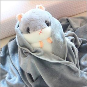 img 1 attached to 🐹 YunNasi 19.7-inch Light Brown Plush Hamster Throw Pillow with Blanket - Stuffed Animal Toy