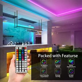 img 3 attached to 🌈 Yonlisdor 50ft LED Strip Lights: Ultra Long RGB 5050 Color Changing Light Strips Kit for Bedroom, Kitchen, Home Decoration - With Ir Remote Control