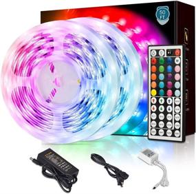 img 4 attached to 🌈 Yonlisdor 50ft LED Strip Lights: Ultra Long RGB 5050 Color Changing Light Strips Kit for Bedroom, Kitchen, Home Decoration - With Ir Remote Control