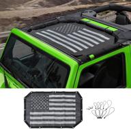 🚙 voodonala for jeep jk sunshade: flag black mesh bikini top - 2007-2018 wrangler jk jku, 2 door & 4 door logo
