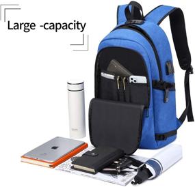 img 2 attached to Durable Laptop Backpack: Water Resistant Anti-Theft Bag with USB Charging Port and Lock - Slim Computer Business Backpacks for Women Men - Fits 15.6 Inch Laptops - College School Student Gift