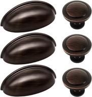 🔆 27pcs orb cabinet knobs and cup handles: sunriver 12 packs of oil rubbed bronze kitchen cup pulls, 3 inch 76mm zinc alloy bin cup drawer handles and 15 packs of knob set logo