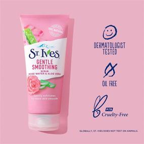 img 2 attached to 🌹 St. Ives Gentle Smoothing Face Scrub: Rose Water & Aloe Vera - 100% Natural Exfoliants, Paraben-Free, Dermatologist Tested (6 Count)