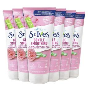 img 4 attached to 🌹 St. Ives Gentle Smoothing Face Scrub: Rose Water & Aloe Vera - 100% Natural Exfoliants, Paraben-Free, Dermatologist Tested (6 Count)