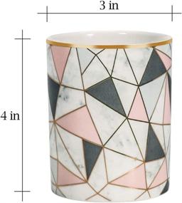 img 3 attached to 🖊️ Unibene Ceramic Pen Holder - Stylish Marble Round Pencil Holders & Makeup Brushes Cup for Desk Organization and Décor – Ideal for Office and Home Use (Pink)