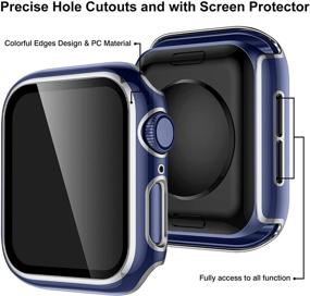 img 2 attached to 🔵 GEAK Case for Apple Watch 38mm Series 3/2/1: Blue Bumper with HD Screen Protector