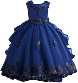 img 4 attached to 👸 Little Big Girl Flower Tulle Dress - Princess Pageant Birthday Wedding Party Formal Long Maxi Gown