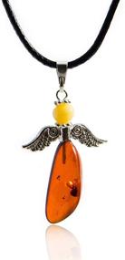 img 2 attached to Artisan-Crafted Necklace: Authentic Baltic Amber Pendant adorned with Angel Wings