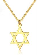 exquisite ailuor 18k gold plated megan star pendant necklace: uniquely crafted jewish israel jewelry for hip hop enthusiasts logo