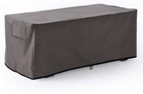 img 4 attached to ⛱️ Waterproof Deck Box Cover – Leader Accessories Storage Ottoman Bench for Keter, Lifetime, Suncast, Rubbermaid Deck Box M-Size
