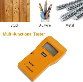 img 2 attached to 🧲 ALLSUN Wall Stud Finder Electrical Detector Center Edge Finding Tool Wireless Multi-Scanner Stud Sensor 3-In-1 LCD Sound Warning AC Wire/Metal/Wood Detector - Yellow (Auto Power Off)