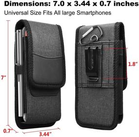 img 1 attached to Cell Phone Holster for iPhone 13 Pro Max, 12, 11, XS, XR, 8, 7 and Samsung Galaxy S21 Ultra, S20, S10, Note 20, 10, A01, A11, A21, A51, A71, A02S, A12, A32, A42, A52 - Belt Clip Holster Phone Holder Pouch Carrying Case