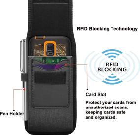 img 3 attached to Cell Phone Holster for iPhone 13 Pro Max, 12, 11, XS, XR, 8, 7 and Samsung Galaxy S21 Ultra, S20, S10, Note 20, 10, A01, A11, A21, A51, A71, A02S, A12, A32, A42, A52 - Belt Clip Holster Phone Holder Pouch Carrying Case