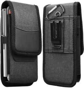 img 4 attached to Cell Phone Holster for iPhone 13 Pro Max, 12, 11, XS, XR, 8, 7 and Samsung Galaxy S21 Ultra, S20, S10, Note 20, 10, A01, A11, A21, A51, A71, A02S, A12, A32, A42, A52 - Belt Clip Holster Phone Holder Pouch Carrying Case