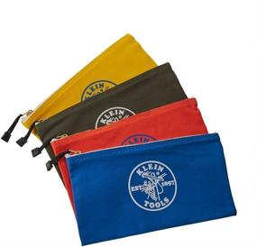 img 3 attached to 🛠️ Klein Tools 5140 Canvas Zipper Bag 4-Pack - Tool Pouch, Utility Bag, Bank Deposit Bag - 12.5 x 7-Inch - Olive, Orange, Blue, Yellow