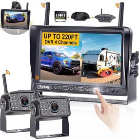 img 4 attached to 📷 Yakry Y28: HD 1080P Wireless Backup Camera System | 2 Rear View Cameras for RVs | 7 Inch DVR Monitor | Easy Installation for Furrion Pre-Wired RVs
