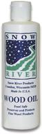enhance and protect your wood with snow river 32-ounce wood oil logo