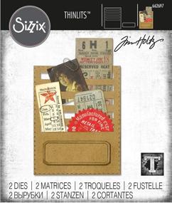 img 1 attached to Sizzix Multi-Color Thinlits Die Set - Stitched Slots by Tim Holtz - 2 Pack - One Size - 2 Count
