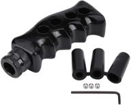 🔫 universal car shift knob: manual & automatic gun grip knife handle gear shifter knob (black) - with adapter screws & spanner logo