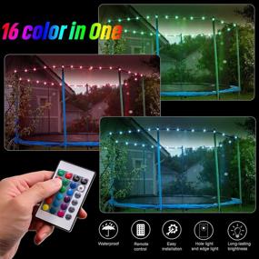 img 3 attached to Enhanced Large Volume LED Trampoline Lights: Remote Control, 16 Color Change, Waterproof, Bright for Nighttime Fun Outdoors