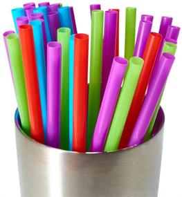 img 2 attached to 🥤 DuraHome BPA-Free Multicolored Plastic Drinking Straws - 250 Count, 8.25" Long – Disposable & Assorted Colors – 250 Pack