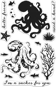 img 1 attached to 🐙 Color Layering Octopus Clear Stamps by Hero Arts CM104: Dive into Creative Brilliance!