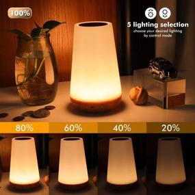 img 3 attached to GKCI Touch Lamp: Portable Table Sensor Control Bedside Lamps with USB Charging Port - 5 Level Dimmable Warm White Light & 13 Color Changing RGB for Bedroom/Office/Hallways