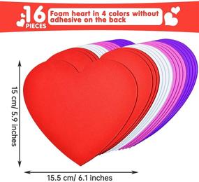 img 3 attached to 💌 Valentine's Day Foam Hearts Sticker Kit - 376 Pieces: Includes 360 Colorful Glitter Self-Adhesive Heart Foam Stickers and 16 Large Foam Hearts for DIY Crafts, Weddings, and Celebrations