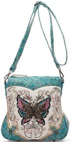 img 4 attached to Western Butterfly Leather Concealed Shoulder Women's Handbags & Wallets