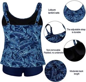 img 2 attached to 👙 Cadocado Tankini Swimwear with Adjustable Flounce - Women's Clothing, Swimsuits, and Cover-Ups