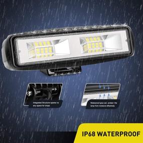 img 1 attached to 🔦 Nilight 15021F-B LED Light Bar 2PCS 6 Inch 48W Flood Driving Fog Light Off Road Lights Boat Lights SUV Jeep Lamp, LED Work Light with 2-Year Warranty