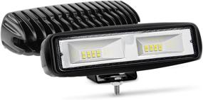 img 4 attached to 🔦 Nilight 15021F-B LED Light Bar 2PCS 6 Inch 48W Flood Driving Fog Light Off Road Lights Boat Lights SUV Jeep Lamp, LED Work Light with 2-Year Warranty