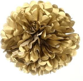 img 3 attached to 🎉 Vibrant 16” Gold Tissue Paper Flower Pom Poms - Pack of 5 Hanging Party Decorations by MOWO