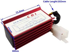 img 1 attached to Катушка зажигания высокой производительности TC-Motor из алюминия с 5 контактами. Коробка CDI для переменного тока, свеча A7TC. Подходит для мотоциклов и мотокросса на моторах 50Cc, 70Cc, 90Cc, 110Cc, 125Cc, 140Cc и 150Cc для грязевого и трассового катания (красный).