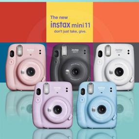 img 1 attached to FUJIFILM INSTAX Mini 11 Instant Film Camera (Ice White) + Accessory Bundle with 4X Fujifilm Instax Mini Twin Film, Carrying Case, Strap & Funky Film Frames
