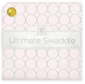 img 4 attached to 👶 SwaddleDesigns Large Receiving Blanket: Ultimate Swaddle for Baby Boys & Girls, Made in USA with Softest US Cotton Flannel. Perfect Shower Gift, Sterling Mod Circles on Soft Pink. Mom’s Choice Winner.