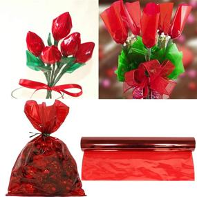 img 1 attached to 🎁 Anapoliz Cellophane Wrap Roll Red - 100ft x 16in - Transparent Red Gift & Treat Wrap - 2.3 Mil Thick - Perfect for Baskets & Cellophane Wrapping Paper - Vibrant Christmas & Holiday Color