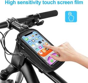 img 2 attached to 🚴 Waterproof Bicycle Top Tube Cycling Phone Mount Bag - Bike Front Frame Pack with Touch Screen Sun Visor & Large Capacity Phone Case for Cellphone Below 6.5’’ - Compatible with iPhone 7, 8 Plus, XS Max